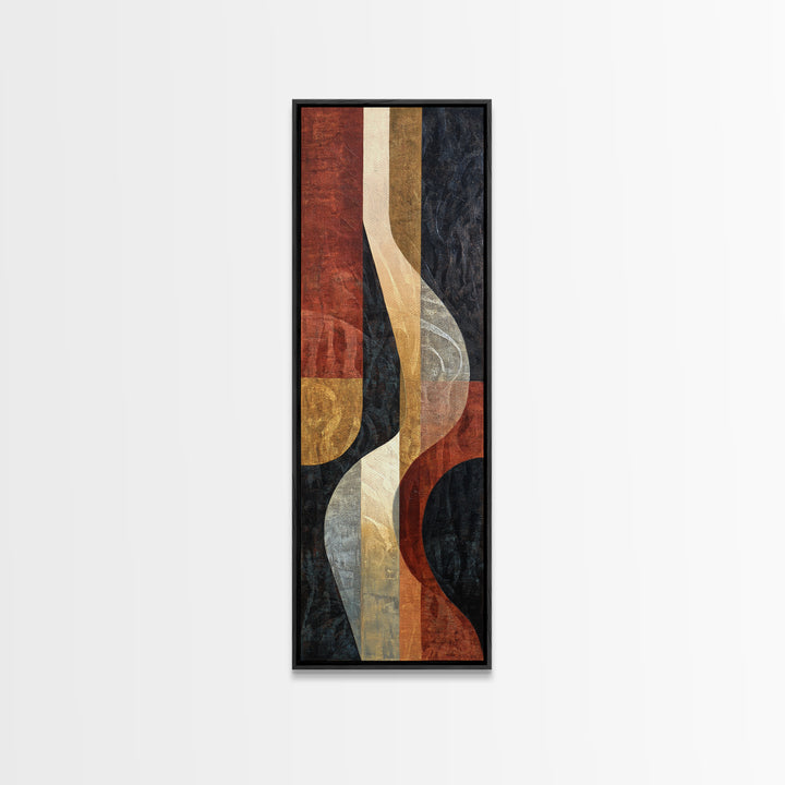 Statement Abstract with Bold Layered Brushwork Canvas Print, Wall Art, Canvas, Living Room Decor, Abstract Art, WAL-1x3-85