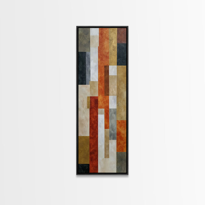 Modern Geometric Composition for Living Spaces Canvas Print, Wall Art, Textured Wall Art, Living Room Decor, Abstract Art, WAL-1x3-88