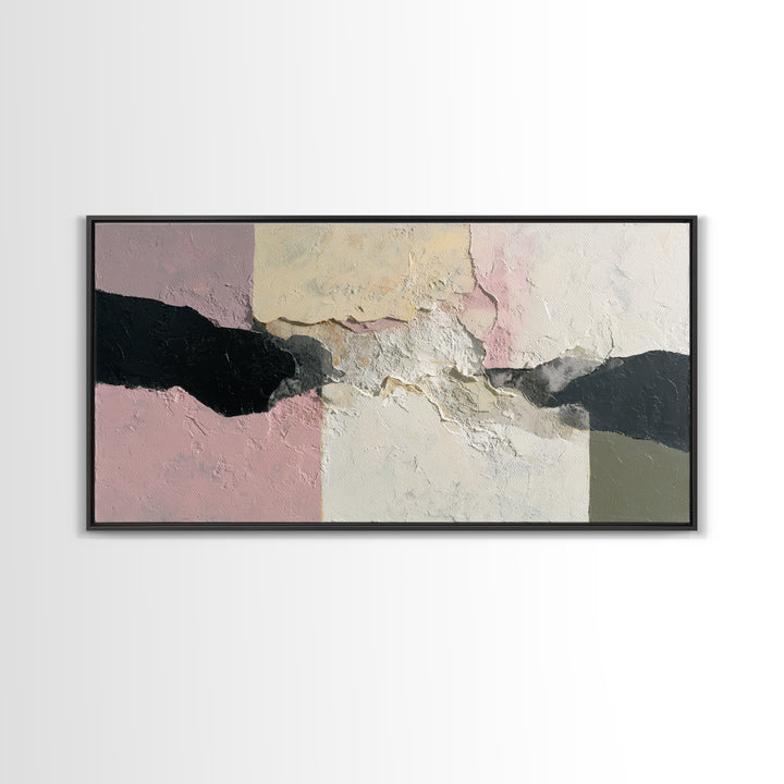 Luxury Neutral Plaster Texture Abstract Framed Canvas Print, Wall Art, Original Art, Living Room Decor, Abstract Art, WAL-2x1-11