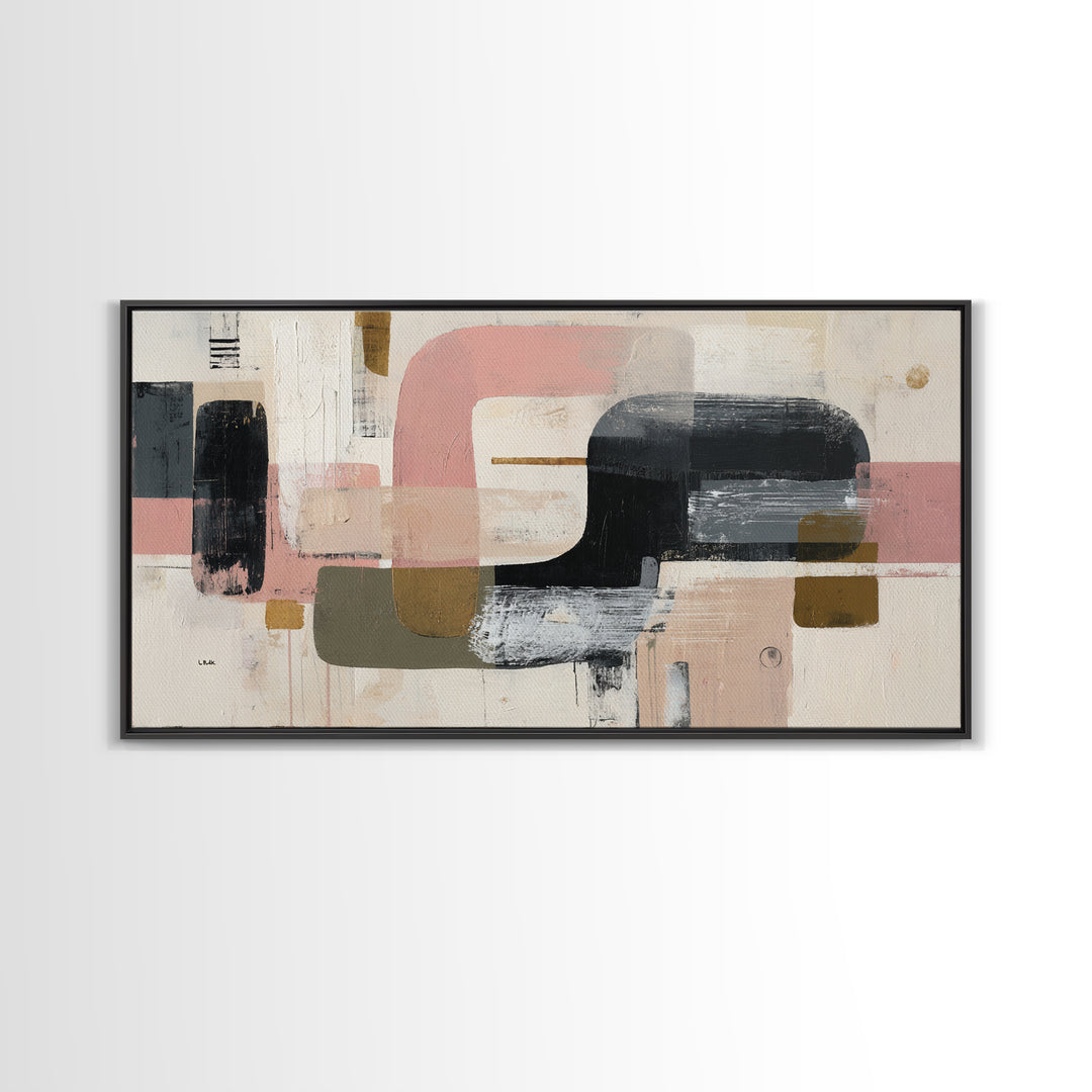 Statement Abstract with Bold Layered Brushwork Canvas Print, Wall Art, Heart, Living Room Decor, Fine Art, Home Decor Gift, WAL-2x1-21