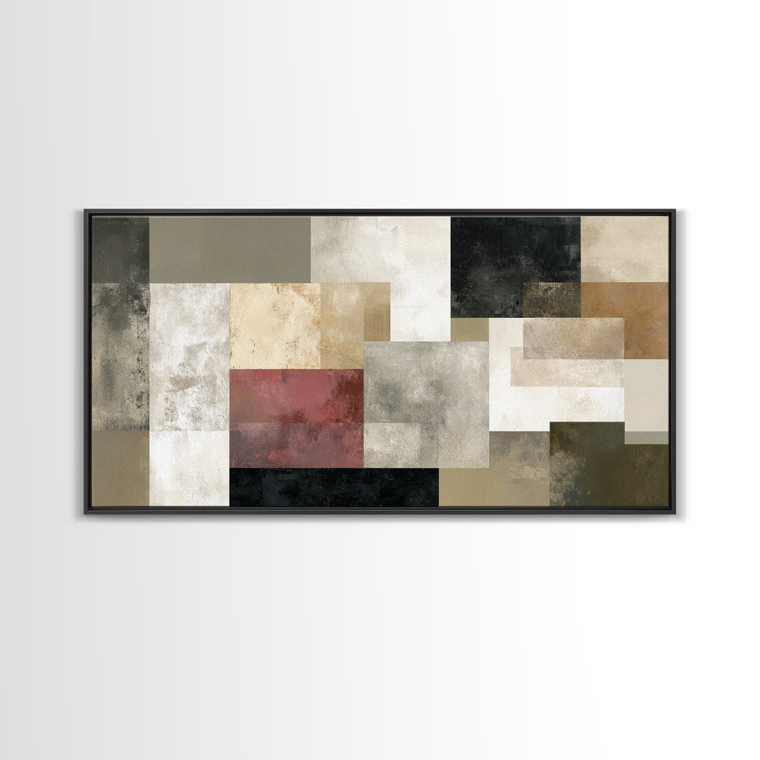 Modern Geometric Composition for Living Spaces Framed Canvas Print, Wall Art, Minimalist Decor, Living Room Decor, Fine Art, WAL-2x1-24