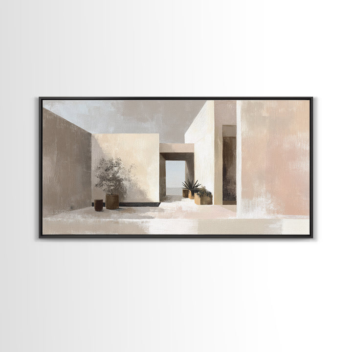Black and White Architectural Study Framed Canvas Print, Wall Art, Contemporary Art, Living Room Decor, Fine Art, WAL-2x1-28