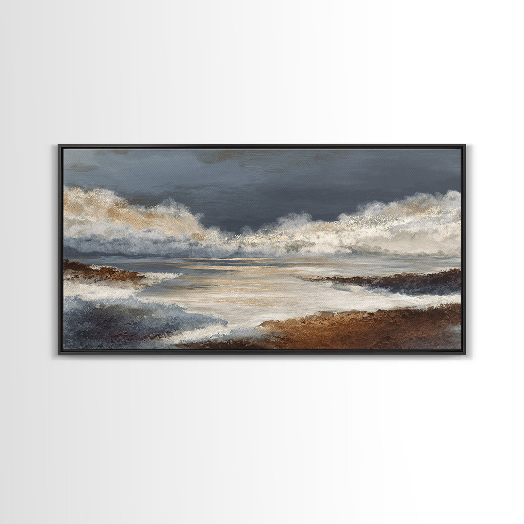 Mid Century Color Block Composition Canvas Print, Wall Art, Living Room Decor, Oil Painting, Metal Wall Art, WAL-2x1-32