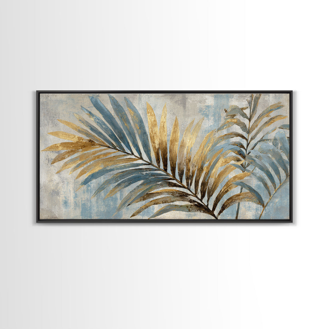 Tropical Palm Leaf Painting Canvas Print, Wall Art, Home Decor, Living Room Decor, Fine Art, Digital Wall Art, WAL-2x1-36