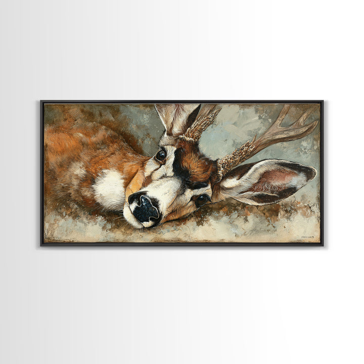 Whimsical Animal Portrait Framed Canvas Print, Wall Art, Printable Wall Art, Living Room Decor, Fine Art, Original Art, WAL-2x1-43