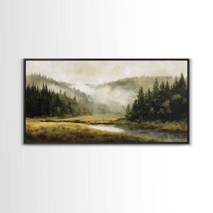 Moody Forest Landscape Canvas Print, Wall Art, Wall Decor, Living Room Decor, Fine Art, Large Wall Art, Art Deco, WAL-2x1-54