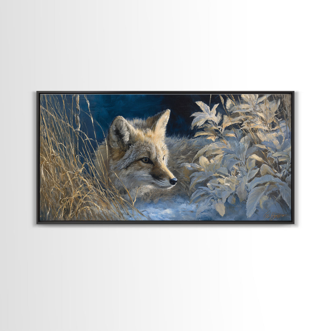 Whimsical Animal Portrait Framed Canvas Print, Wall Art, Gallery Decor, Living Room Decor, Fine Art, Home Decor, WAL-2x1-67