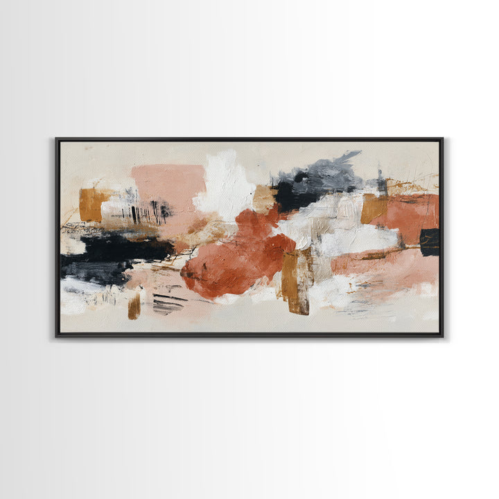 Statement Abstract with Bold Layered Brushwork Canvas Print, Wall Art, Wall Hanging, Living Room Decor, Abstract Art, WAL-2x1-69