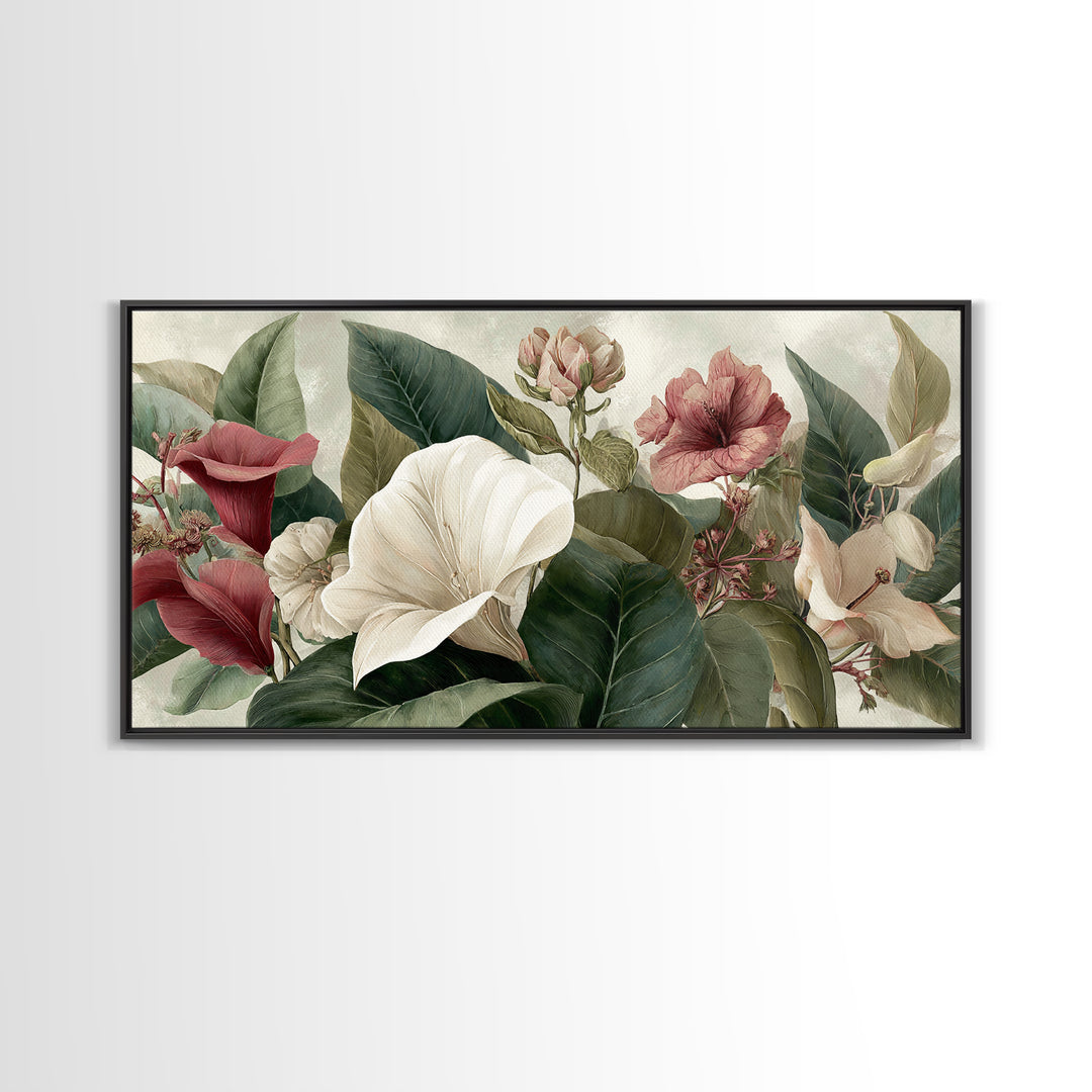 Large Botanical Print Canvas Print, Wall Art, Printable Wall Art, Living Room Decor, Oil Painting, Original Art, WAL-2x1-70