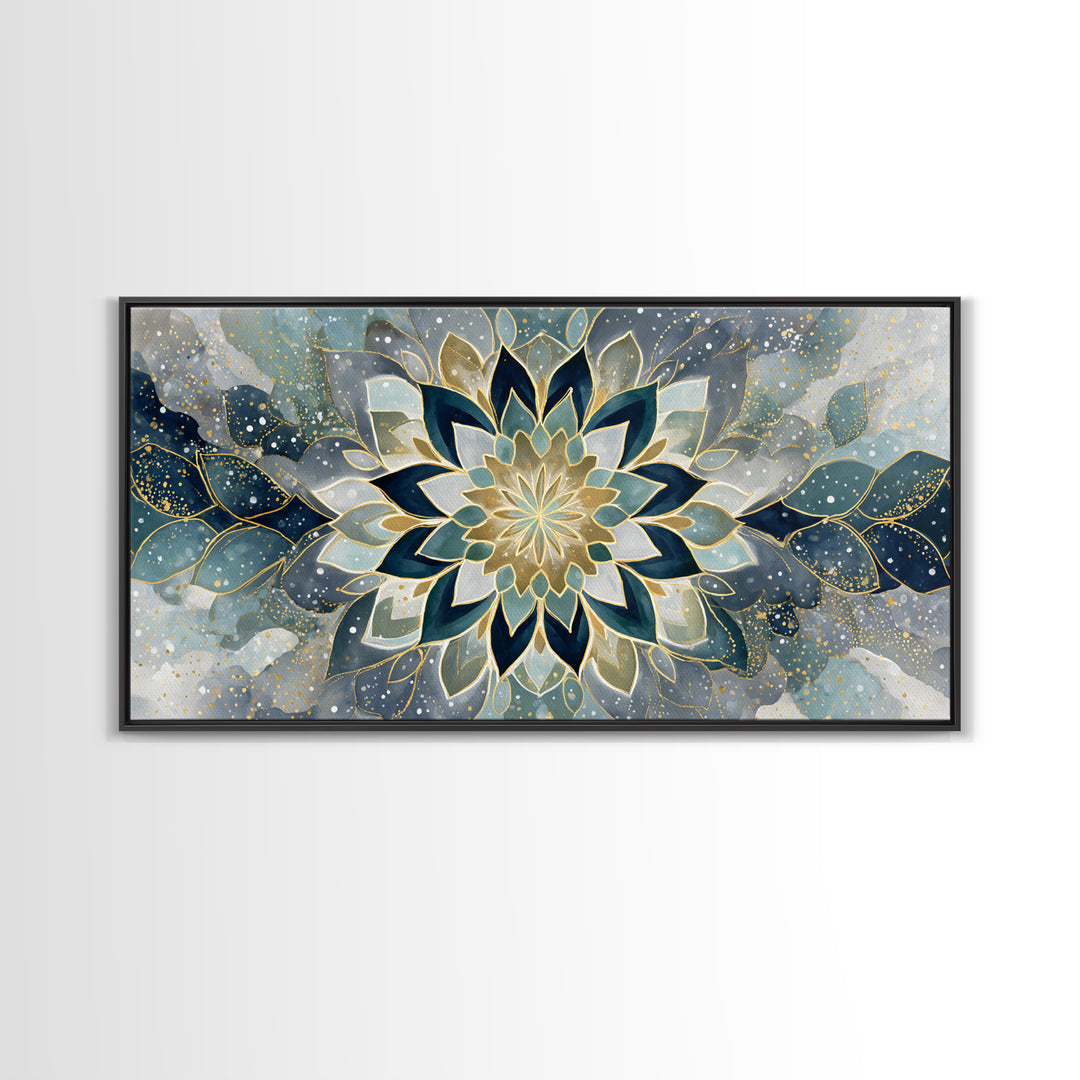 Sacred Geometry Mandala Canvas Print, Wall Art, Art Deco, Living Room Decor, Fine Art, Abstract Wall Art, Gallery Decor, WAL-2x1-89