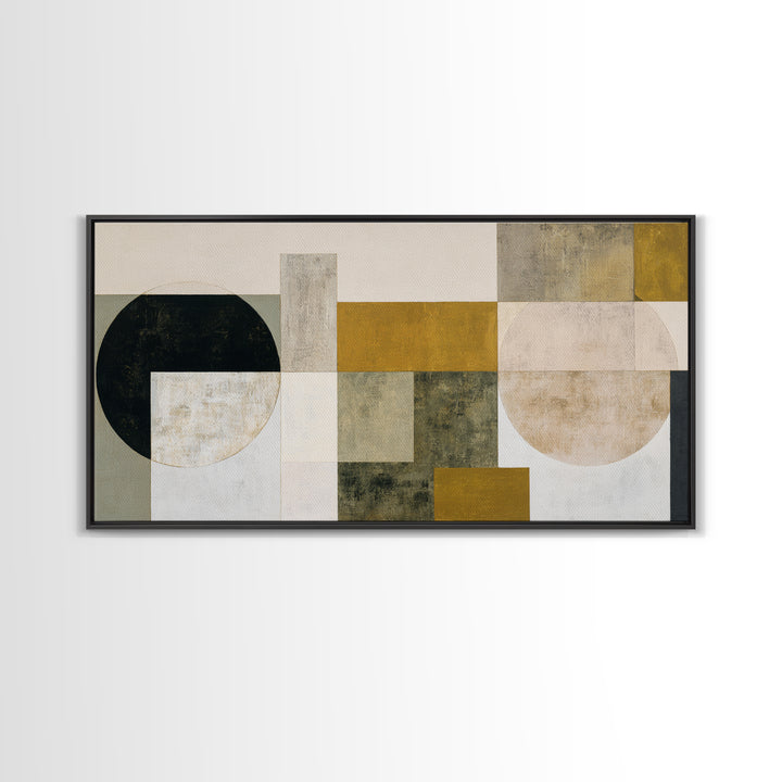 Modern Geometric Composition for Living Spaces Framed Canvas Print, Wall Art, Framed Wall Art, Living Room Decor, Fine Art, WAL-2x1-96