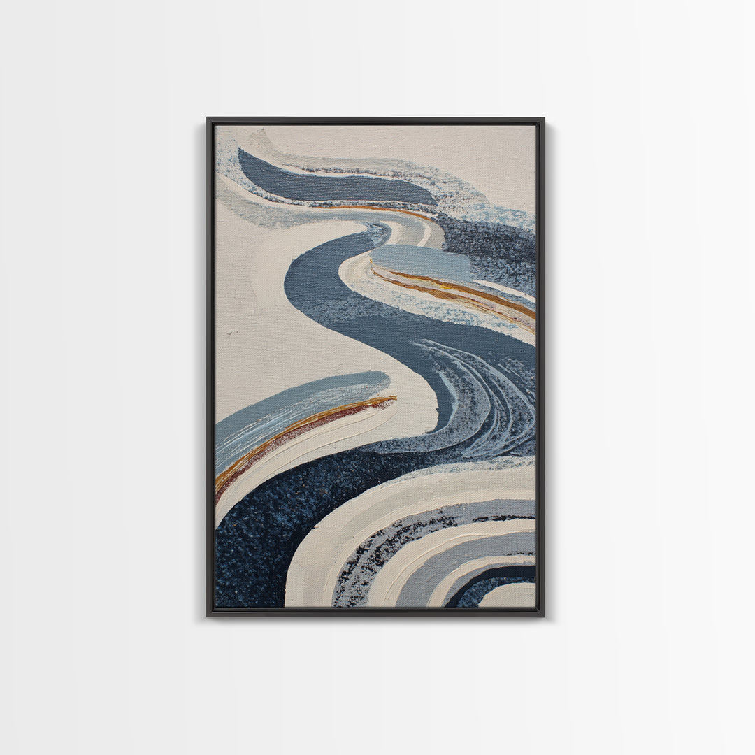 Statement Abstract with Bold Layered Brushwork Framed Canvas Print, Wall Art, Wall Clock, Living Room Decor, Abstract Art, WAL-2x3-33