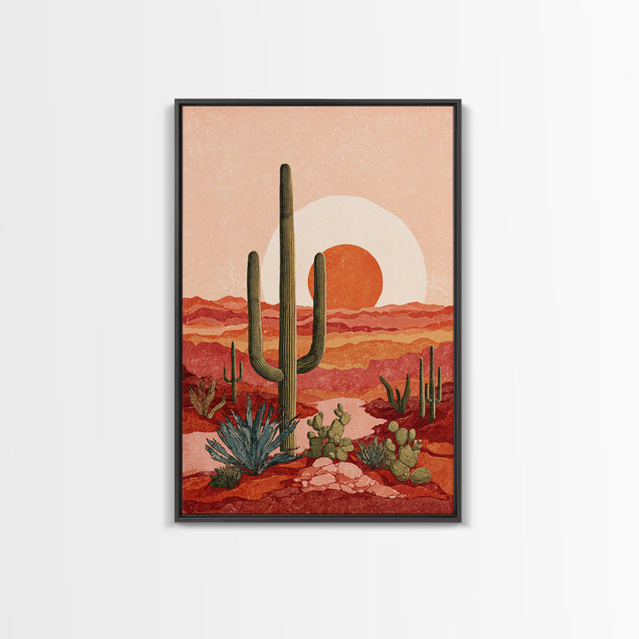 Desert Landscape in Warm Terracotta Tones Canvas Print, Wall Art, Canvas, Living Room Decor, Fine Art, Canvas Wall Art, WAL-2x3-39