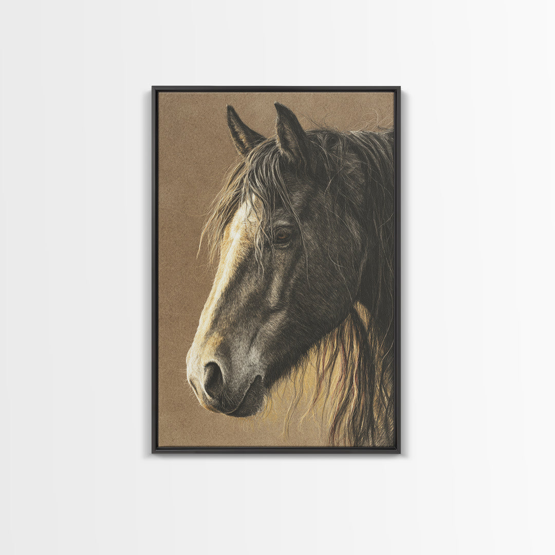 Wild Horse Portrait Canvas Print, Wall Art, Metal Wall Art, Living Room Decor, Fine Art, Digital Print, Wood Wall Art, WAL-2x3-45