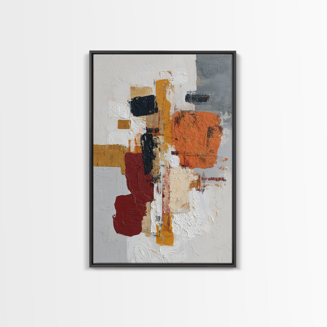 Statement Abstract with Bold Layered Brushwork Canvas Print, Wall Art, Framed Wall Art, Living Room Decor, Fine Art, WAL-2x3-57