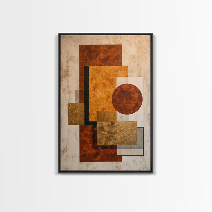 Modern Geometric Composition for Living Spaces Framed Canvas Print, Wall Art, Canvas, Living Room Decor, Abstract Art, WAL-2x3-60