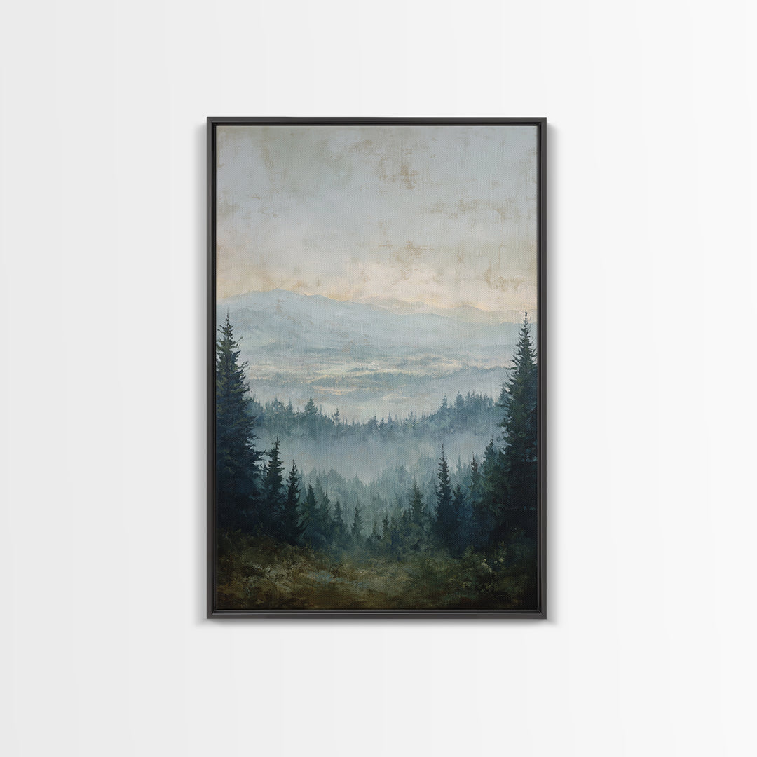 Moody Forest Landscape Canvas Print, Wall Art, Heart, Living Room Decor, Fine Art, Home Decor Gift, Original Art, WAL-2x3-66