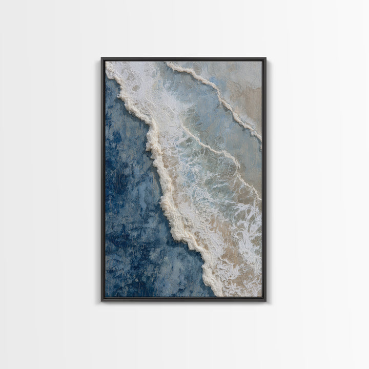 Coastal Aerial Water Study Canvas Print, Wall Art, Large Wall Art, Living Room Decor, Fine Art, Abstract Wall Art, WAL-2x3-67