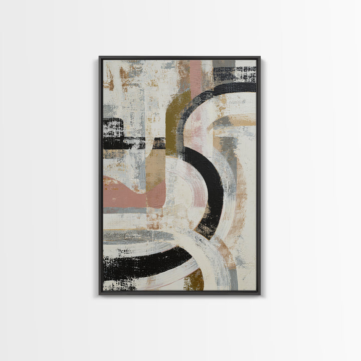 Statement Abstract with Bold Layered Brushwork Canvas Print, Wall Art, Framed Wall Art, Living Room Decor, Fine Art, WAL-2x3-81