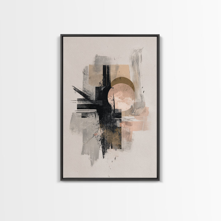 Statement Abstract with Bold Layered Brushwork Canvas Print, Wall Art, Canvas, Living Room Decor, Abstract Art, WAL-2x3-9