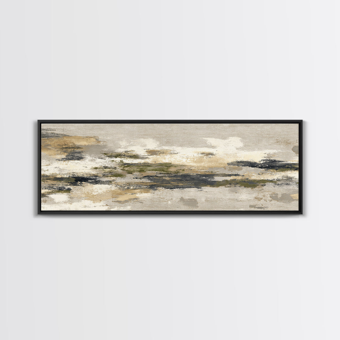 Urban Skyline in Muted Evening Color Framed Canvas Print, Wall Art, Art Print, Living Room Decor, Abstract Art, WAL-3x1-10