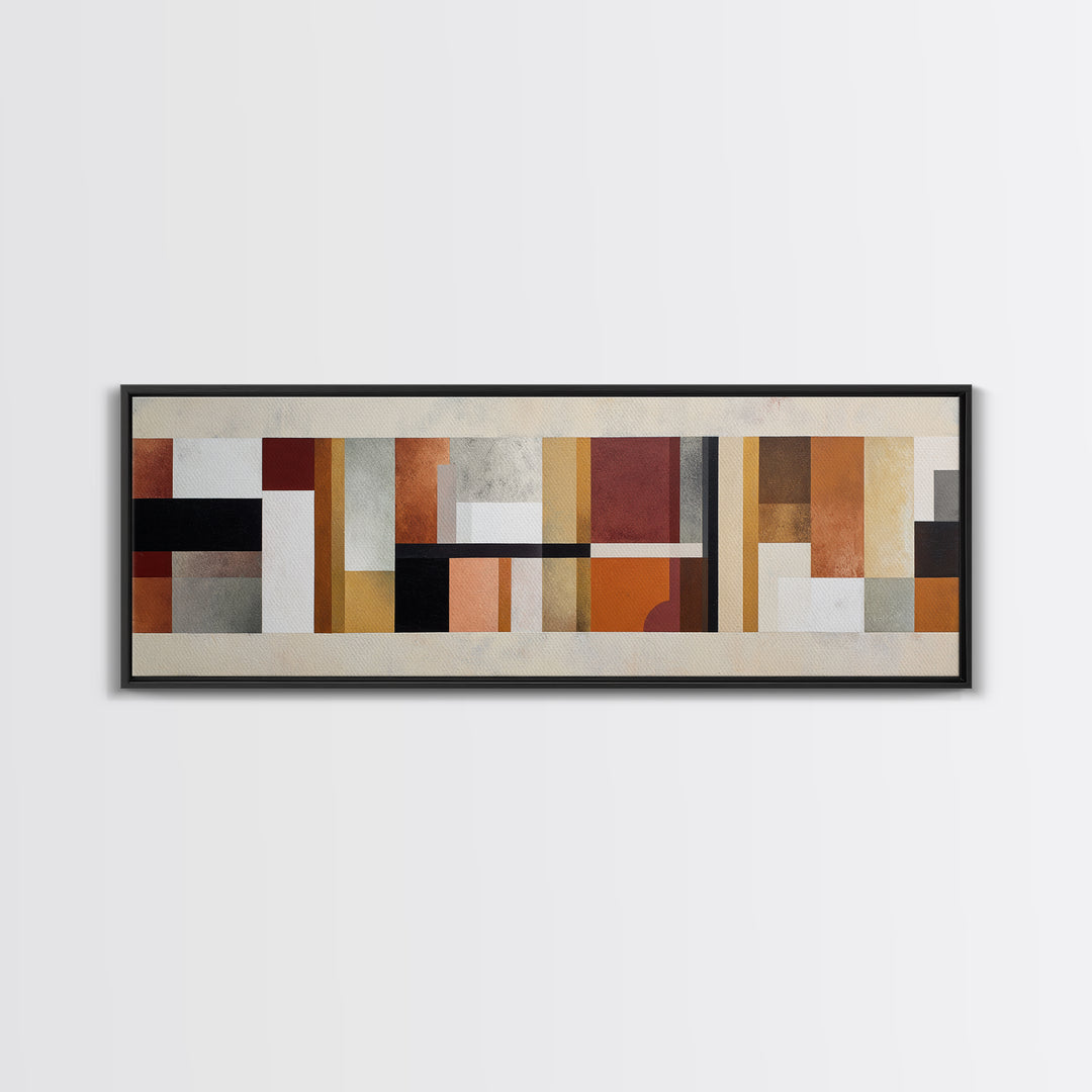 Modern Geometric Composition for Living Spaces Framed Canvas Print, Wall Art, Modern Decor, Living Room Decor, Abstract Art, WAL-3x1-44