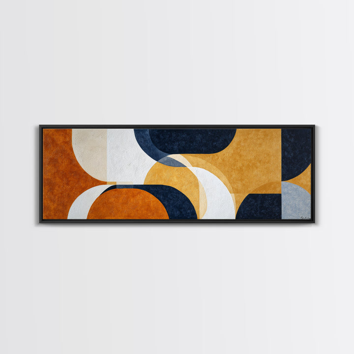 Mid Century Color Block Composition Canvas Print, Wall Art, Art, Living Room Decor, Fine Art, Wall Clock, Large Wall Art, WAL-3x1-76