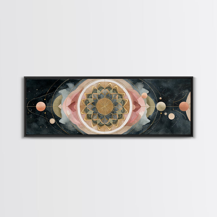 Sacred Geometry Mandala Canvas Print, Wall Art, Living Room Decor, Oil Painting, Minimalist Decor, Contemporary Art, WAL-3x1-85