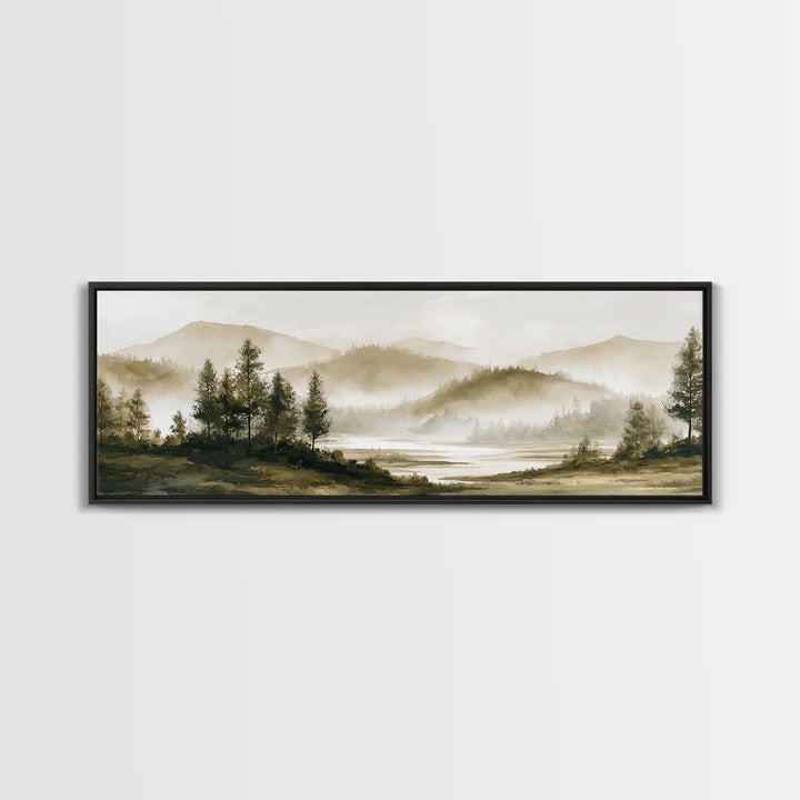 Moody Forest Landscape Canvas Print, Wall Art, Prints Wall Art, Living Room Decor, Oil Painting, Textured Painting, WAL-3x1-98