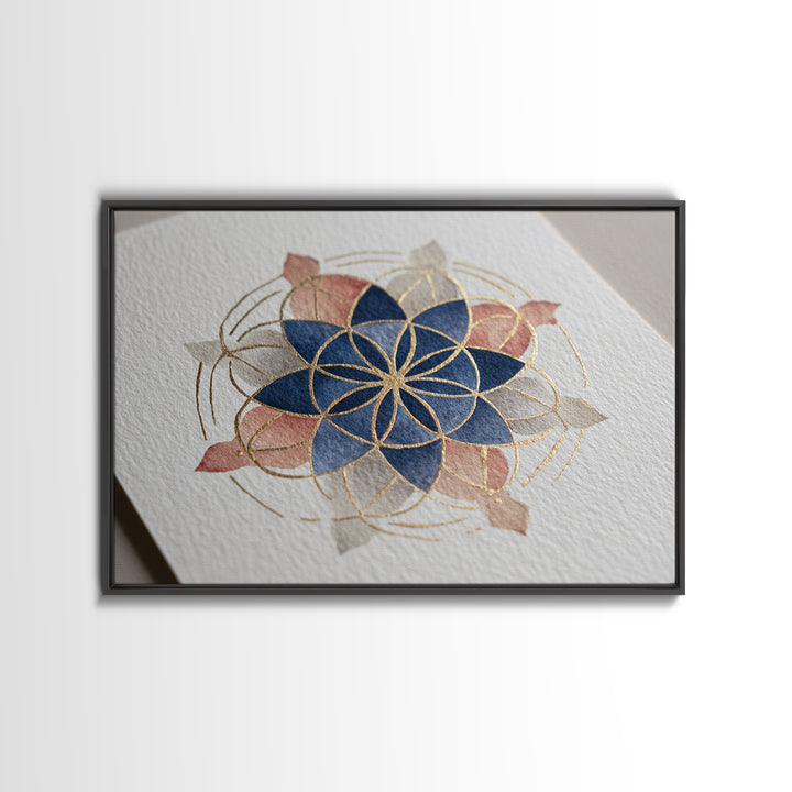 Sacred Geometry Mandala Canvas Print, Wall Art, Original Art, Living Room Decor, Fine Art, Modern Decor, Fine Art Print, WAL-3x2-1