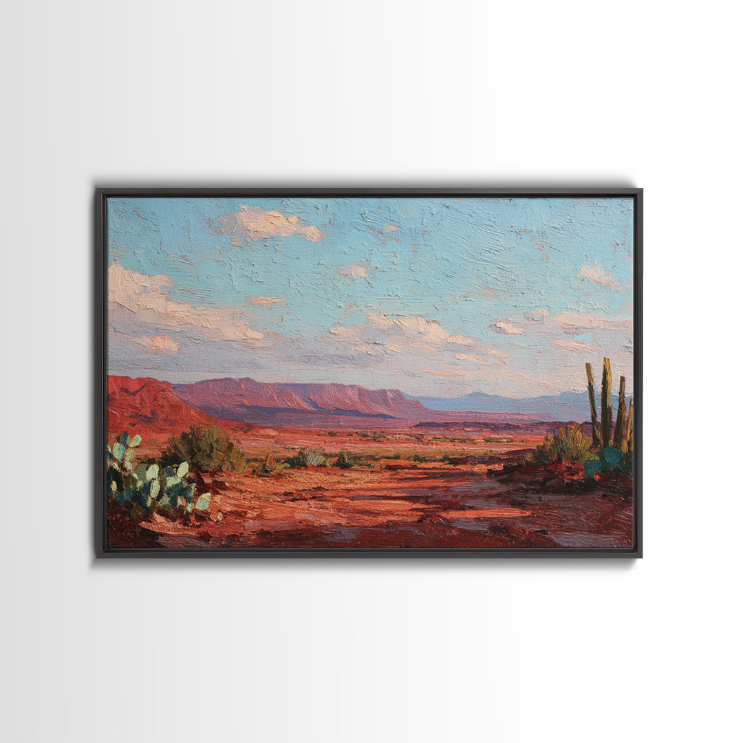 Desert Landscape in Warm Terracotta Tones Canvas Print, Wall Art, Modern Decor, Living Room Decor, Fine Art, WAL-3x2-11