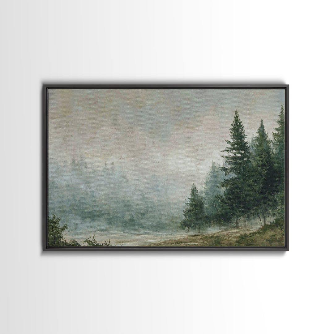Moody Forest Landscape Canvas Print, Wall Art, Wall Hanging, Living Room Decor, Fine Art, Gallery Decor, Neutral Decor, WAL-3x2-38