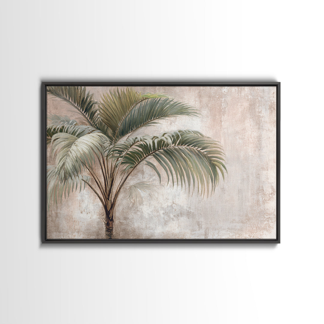 Tropical Palm Leaf Painting Canvas Print, Wall Art, Abstract Wall Art, Living Room Decor, Fine Art, Contemporary Art, WAL-3x2-44