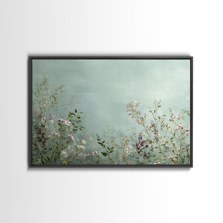 Impressionist Meadow of Wildflowers Framed Canvas Print, Wall Art, Gallery Decor, Living Room Decor, Fine Art, WAL-3x2-45