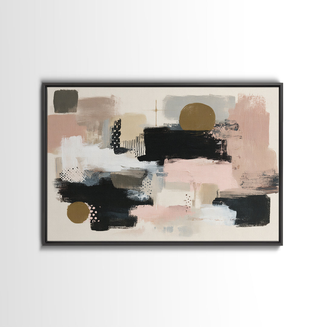 Statement Abstract with Bold Layered Brushwork Canvas Print, Wall Art, Modern Decor, Living Room Decor, Abstract Art, WAL-3x2-53