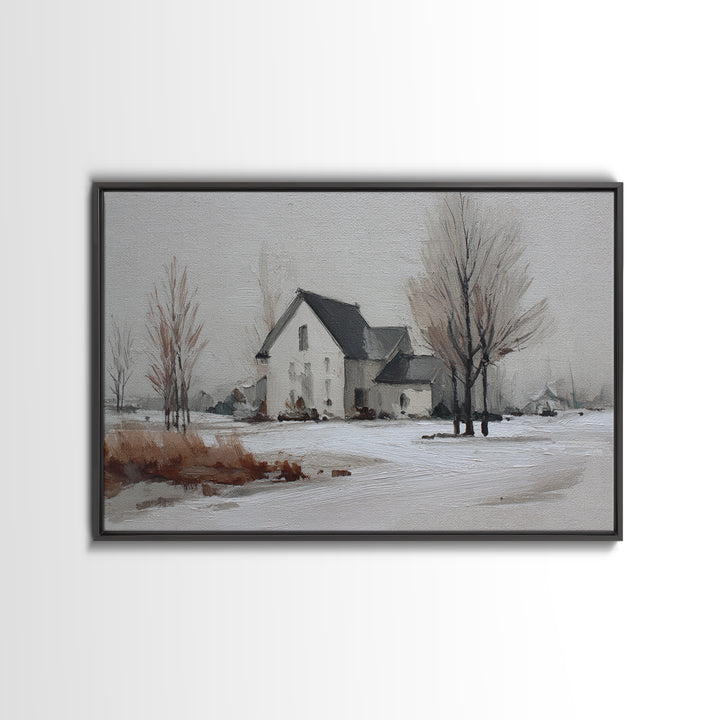 Black and White Architectural Study Framed Canvas Print, Wall Art, Textured Painting, Living Room Decor, Fine Art, WAL-3x2-60