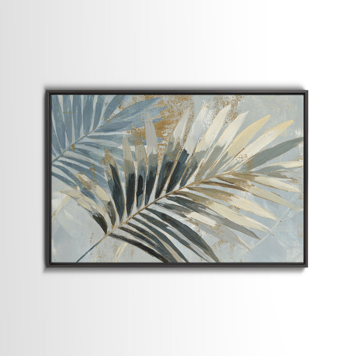 Tropical Palm Leaf Painting Canvas Print, Wall Art, Minimalist Decor, Living Room Decor, Oil Painting, Wall Art Prints, WAL-3x2-68