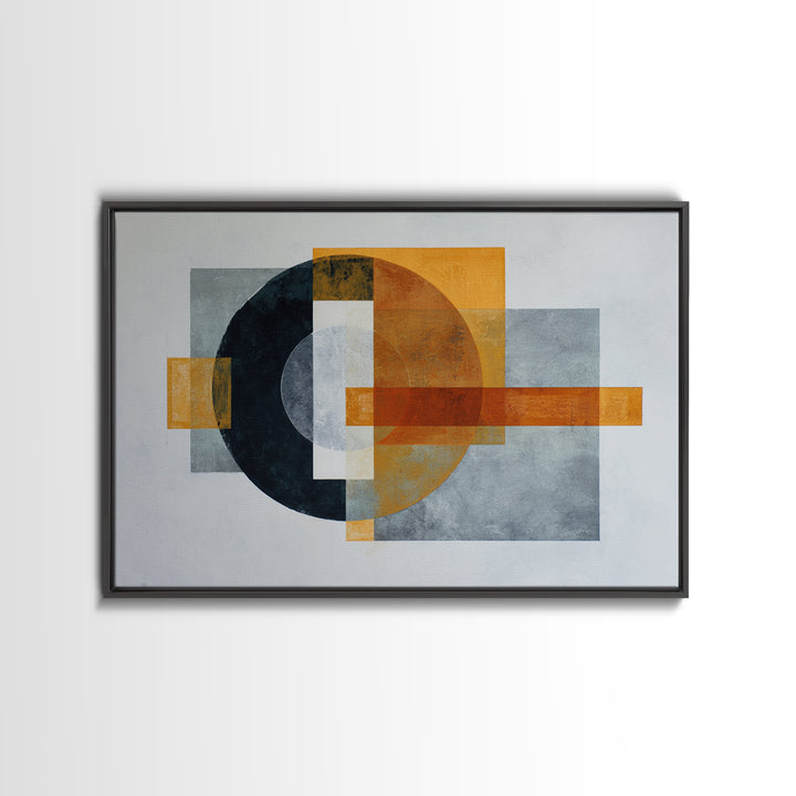 Modern Geometric Composition for Living Spaces Framed Canvas Print, Wall Art, Framed Wall Art, Living Room Decor, Fine Art, WAL-3x2-8