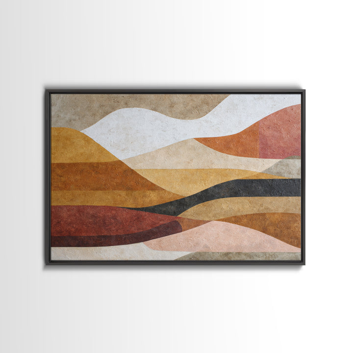 Mid Century Color Block Composition Canvas Print, Wall Art, Art, Living Room Decor, Fine Art, Wall Clock, Large Wall Art, WAL-3x2-88