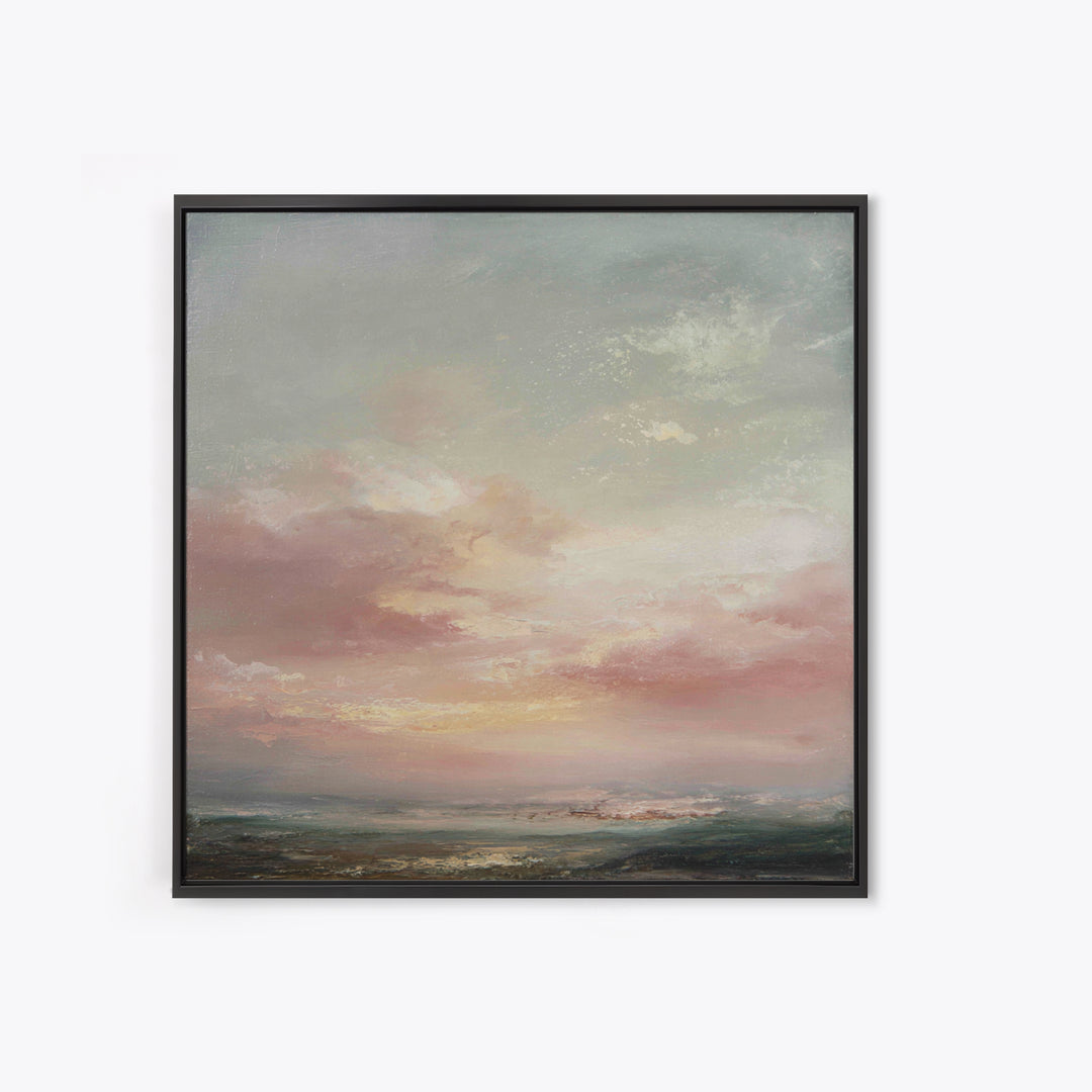 Blush Cloudscape with Dreamy Atmosphere Canvas Print, Wedding Art, Custom Painting, Living Room Decor, Oil Painting, Romance, WED-1x1-15