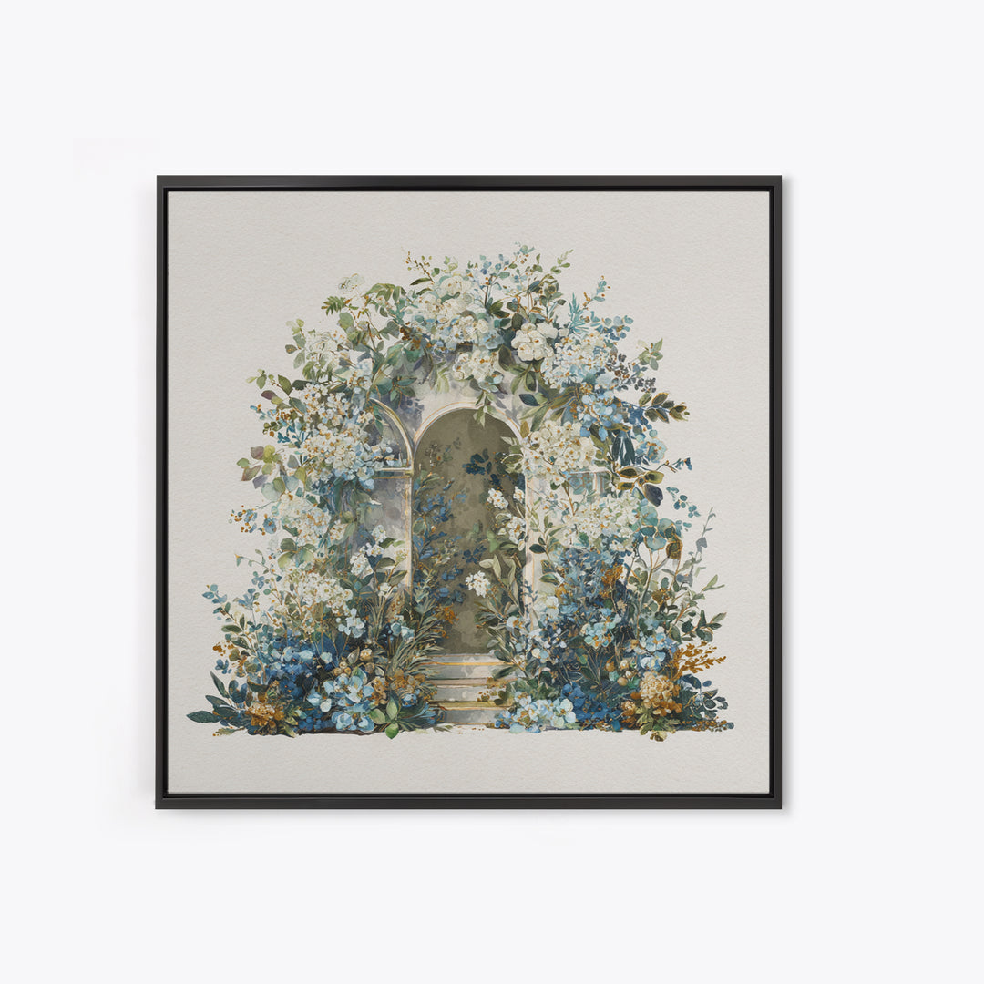Romantic Garden Arch Covered Framed Canvas Print, Wedding Art, Beach Wedding, Living Room Decor, Romance, Modern Decor, WED-1x1-58