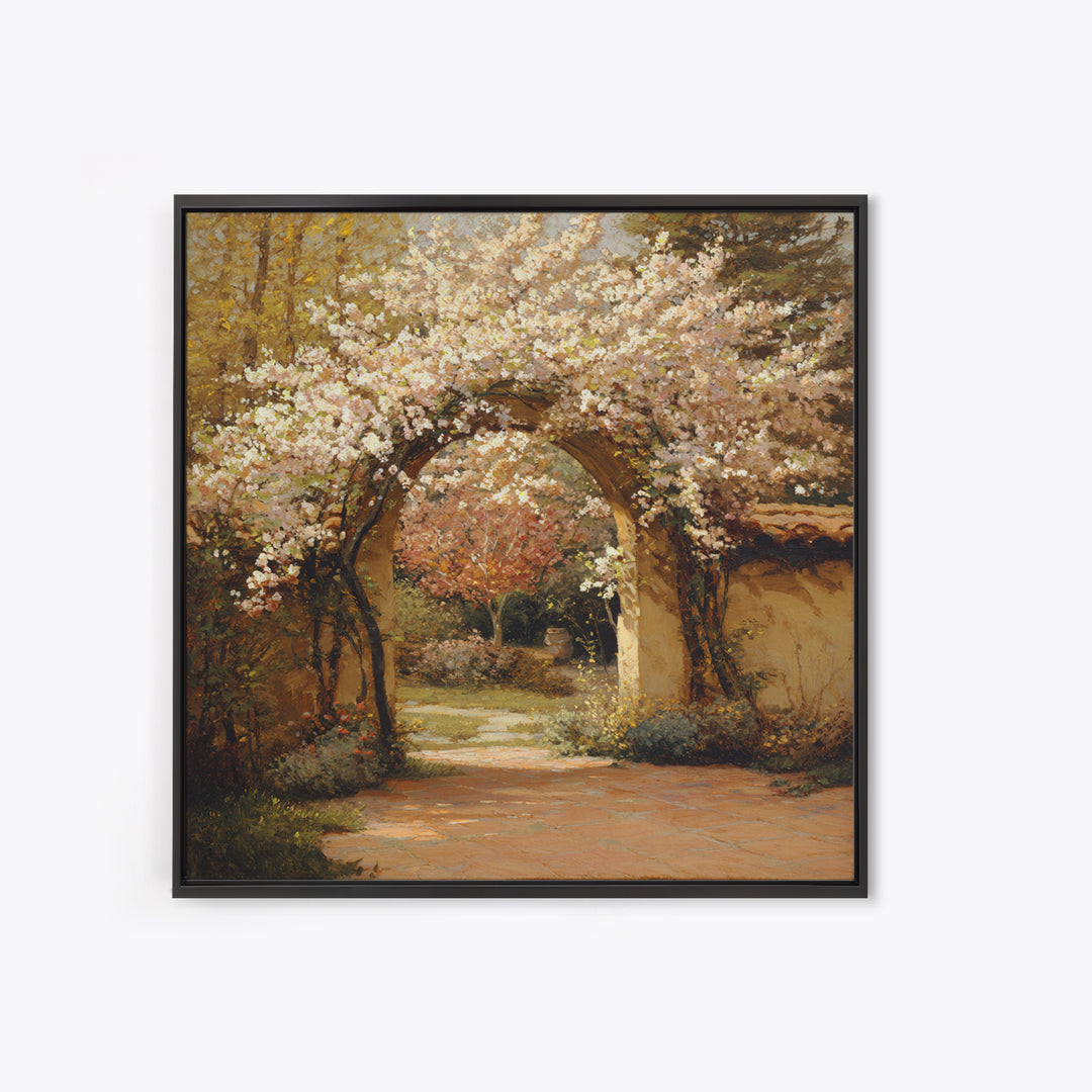 Romantic Garden Arch Covered Canvas Print, Wedding Art, Personalized Wedding, Living Room Decor, Fine Art, Romance, WED-1x1-82