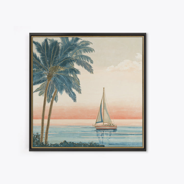 Honeymoon Coastal Sunset Canvas Print, Wedding Art, Home Decor, Living Room Decor, Fine Art, Romance, Minimalist Decor, WED-1x1-89