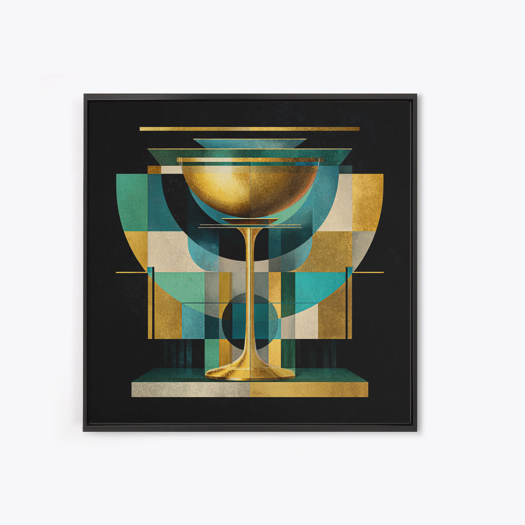 Champagne Coupe Tower Framed Canvas Print, Wedding Art, Gallery Decor, Living Room Decor, Oil Painting, Romance, WED-1x1-93
