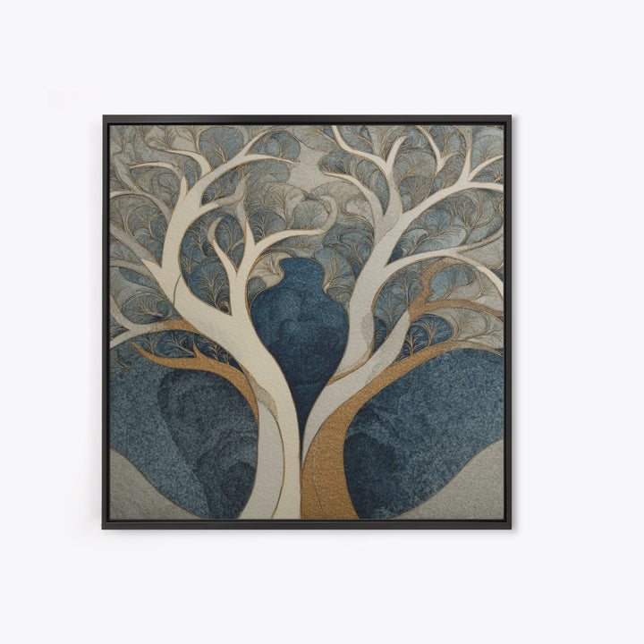 Two Intertwined Trees as Symbolic Artwork Canvas Print, Wedding Art, Wedding Stationery, Living Room Decor, Fine Art, Romance, WED-1x1-95