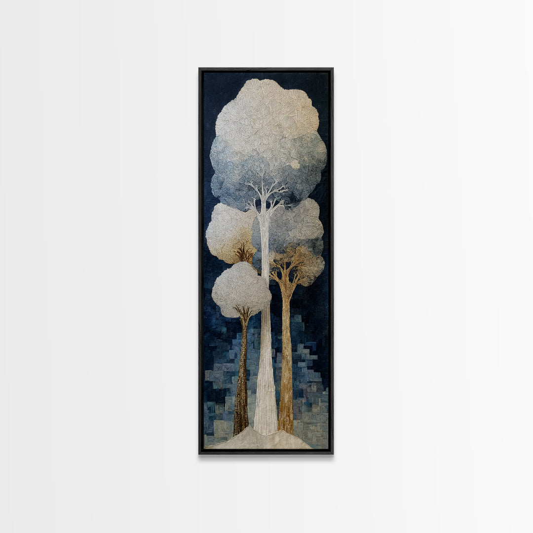 Two Intertwined Trees as Symbolic Artwork Canvas Print, Wedding Art, Framed Art, Living Room Decor, Fine Art, Romance, WED-1x3-11