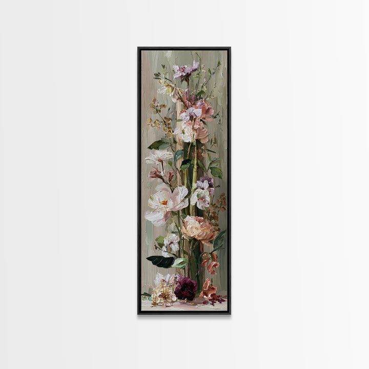 Romantic Candle and Floral Still Life Framed Canvas Print, Wedding Art, Unique Wedding Gift, Living Room Decor, Romance, WED-1x3-34