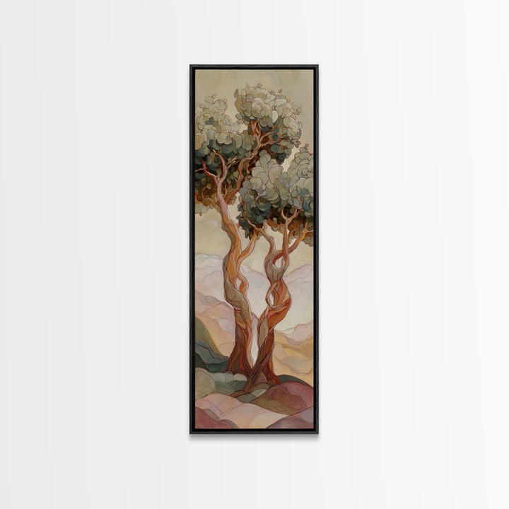 Two Intertwined Trees as Symbolic Artwork Canvas Print, Wedding Art, Modern Decor, Living Room Decor, Fine Art, Romance, WED-1x3-35