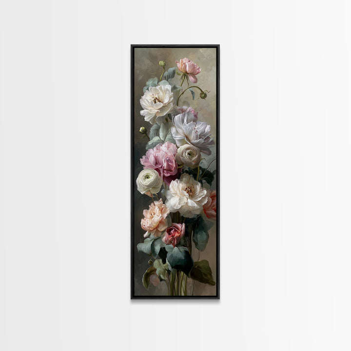 Peony and Ranunculus Bouquet Canvas Print, Wedding Art, Contemporary Art, Living Room Decor, Fine Art, Romance, Custom Art, WED-1x3-56