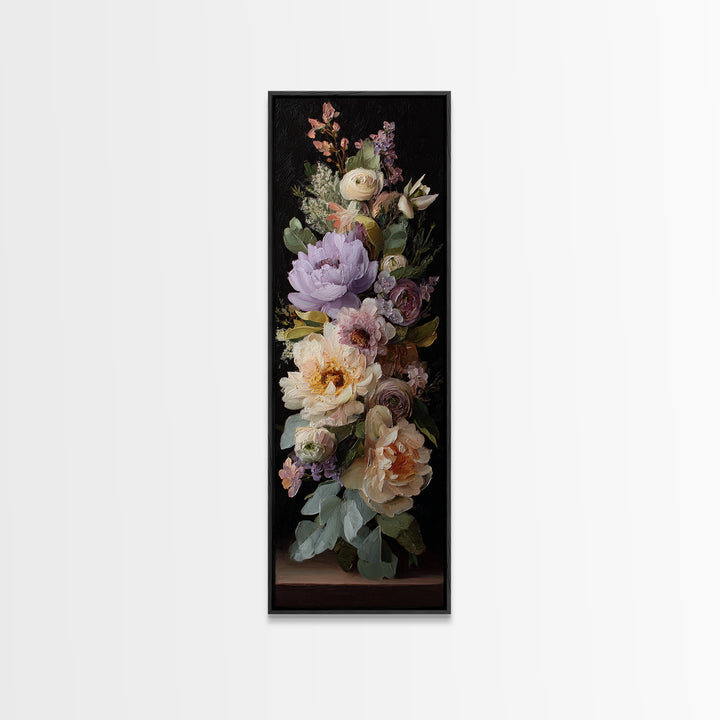 Peony and Ranunculus Bouquet Framed Canvas Print, Wedding Art, Wedding Painting, Living Room Decor, Fine Art, Romance, WED-1x3-8